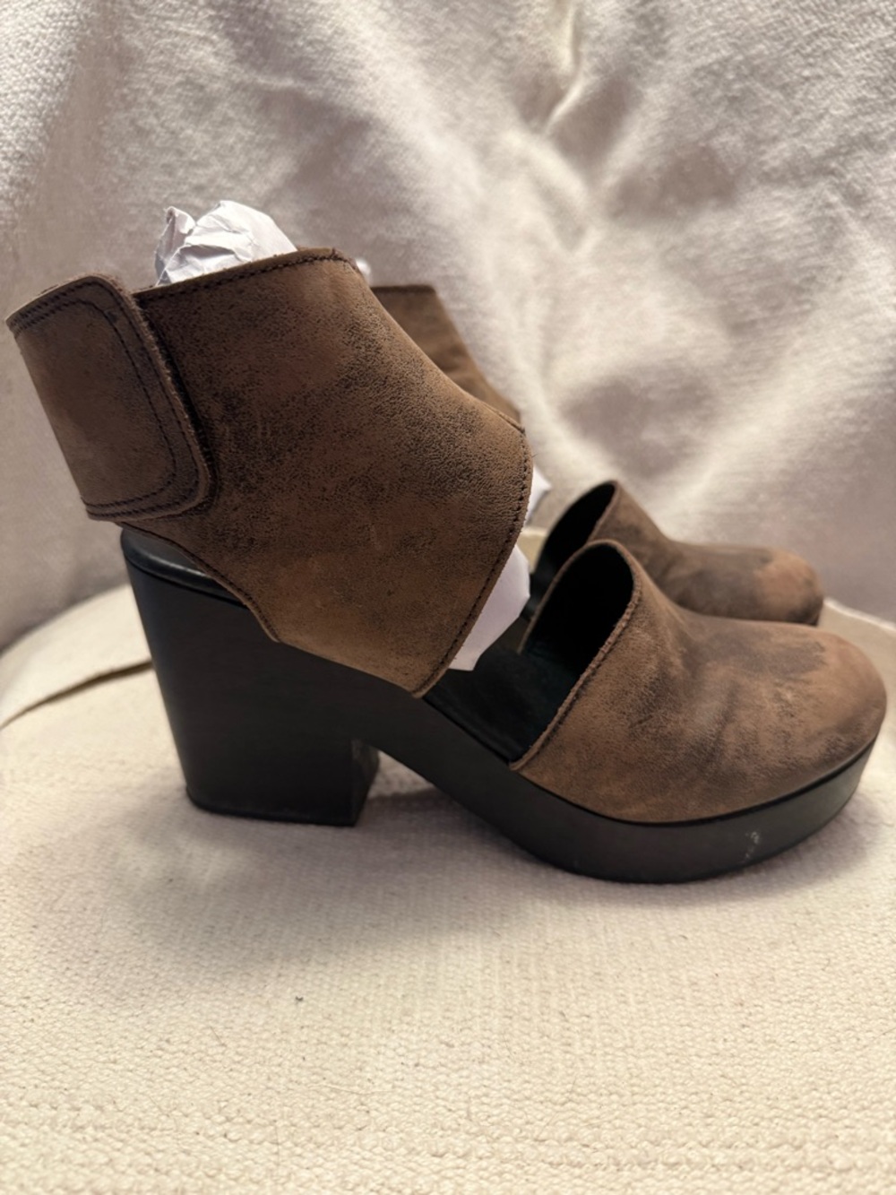 Freebird Madrid Clog Brown Platform Heel Slingback size 10